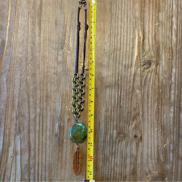 J.Forks Turquoise Pendant Necklace - Texas Artist Made - Picture 7 of 12